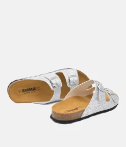 Fabulous Silver Bubble Twin Strap Sandals