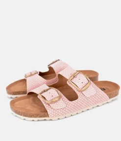 Fashionable Antique Pink Twin Strap Sandal