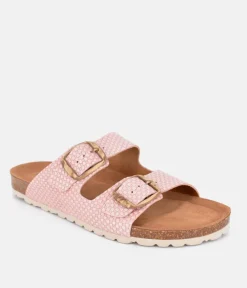 Fashionable Antique Pink Twin Strap Sandal