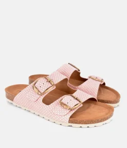 Fashionable Antique Pink Twin Strap Sandal