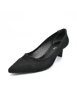 Fashionable Black Mesh Heels