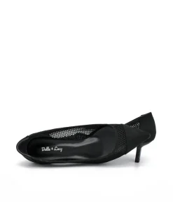 Fashionable Black Mesh Heels