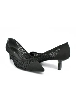 Fashionable Black Mesh Heels