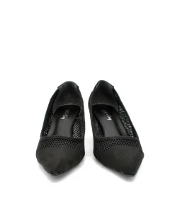 Fashionable Black Mesh Heels