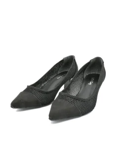 Fashionable Black Mesh Heels