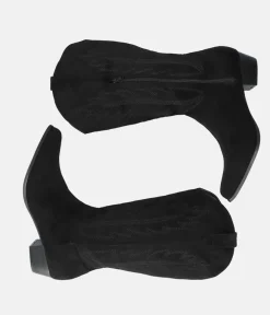 Fashionable Black Suedette Cowboy Style Boots