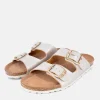 Fashionable Metallic Twin Strap Sandal