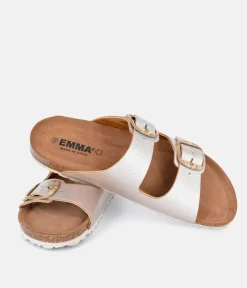 Fashionable Metallic Twin Strap Sandal