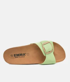 Fashionable Pastel Green Suede Slides