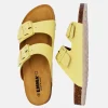 Fashionable Pastel Yellow Twin Strap Sandals