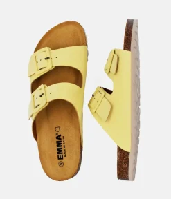 Fashionable Pastel Yellow Twin Strap Sandals