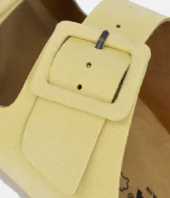 Fashionable Pastel Yellow Twin Strap Sandals