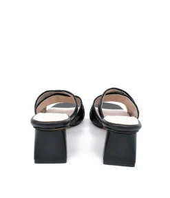 Fashionable Quilted Criss Cross Block Heel Mules