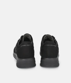 Forelli Black Nubuck Orthopedic Comfort Sneakers