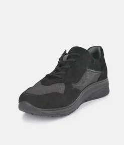 Forelli Black Nubuck Orthopedic Comfort Sneakers