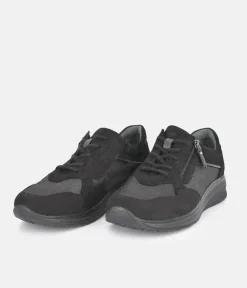 Forelli Black Nubuck Orthopedic Comfort Sneakers