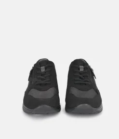 Forelli Black Nubuck Orthopedic Comfort Sneakers