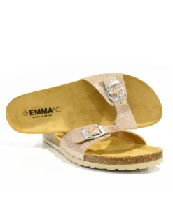 Funky Cosmic Rose Gold Patent Leather Slides