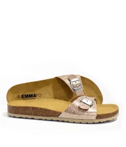 Funky Cosmic Rose Gold Patent Leather Slides