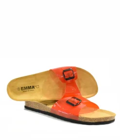 Funky Red Vinyl Leather Slides