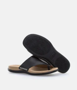 Gabor Black Leather Mule Sandal