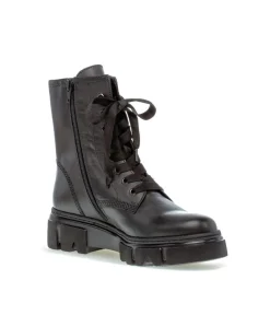 Gabor Casual Black Leather Laced Ankle Boots