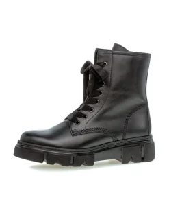 Gabor Casual Black Leather Laced Ankle Boots