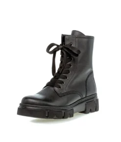 Gabor Casual Black Leather Laced Ankle Boots
