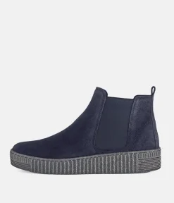 Gabor Casual Navy Suede Ankle Booties