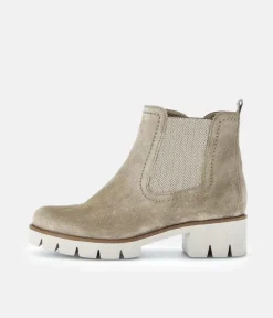 Gabor Chic Beige Velour Ankle Boots