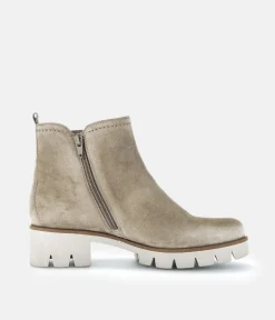 Gabor Chic Beige Velour Ankle Boots