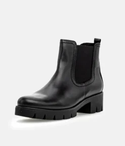 Gabor Chic Black Leather Ankle Boots