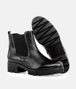 Gabor Chic Black Leather Ankle Boots