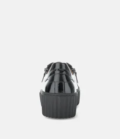 Gabor Chunky Black Patent Trainers