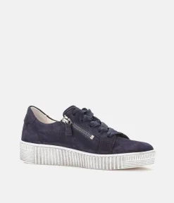 Gabor Chunky Navy Suede Trainers