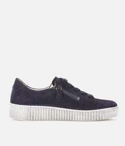 Gabor Chunky Navy Suede Trainers