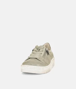 Gabor Chunky Taupe Suede Trainer