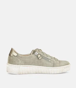 Gabor Chunky Taupe Suede Trainer