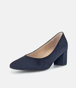 Gabor Classic Atlantic Navy Suede Block Heels