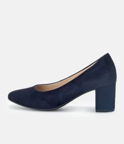 Gabor Classic Atlantic Navy Suede Block Heels