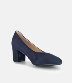 Gabor Classic Atlantic Navy Suede Block Heels
