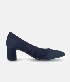 Gabor Classic Atlantic Navy Suede Block Heels