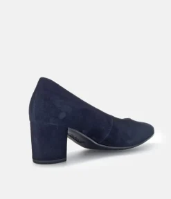 Gabor Classic Atlantic Navy Suede Block Heels