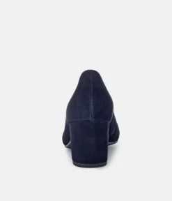 Gabor Classic Atlantic Navy Suede Block Heels