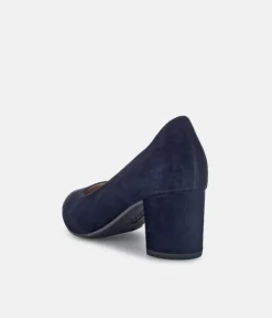 Gabor Classic Atlantic Navy Suede Block Heels