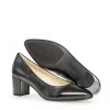 Gabor Classic Black Leather Block Heels