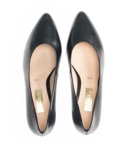 Gabor Classic Black Leather Block Heels