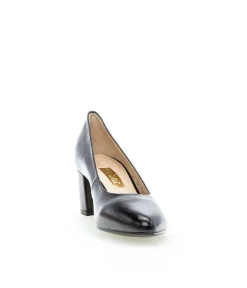 Gabor Classic Black Leather Block Heels