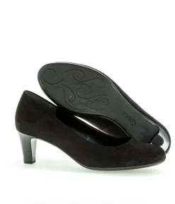 Gabor Classic Black Velour Heels