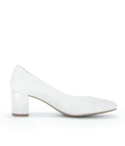 Gabor Classic Silver/Grey Leather Block Heels